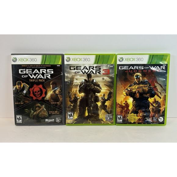 Gears Of War Triple, 3 And Judgement Xbox 360 Bundle Of 3 Games - Picture 1 of 16